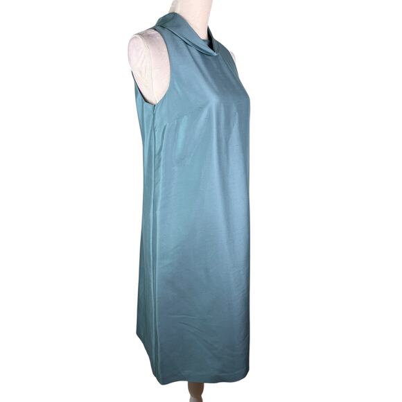 Talbots Elegant Silk Dress Lined Shift Retro 8 Sleeveless Blue New - Picture 13 of 14